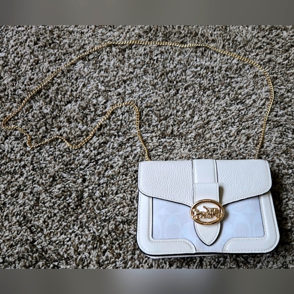 Coach Handbags - Coach Georgie Shoulder Bag Signature White Cream Light Pink